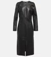 Totême Panelled Leather Dress Black In Black