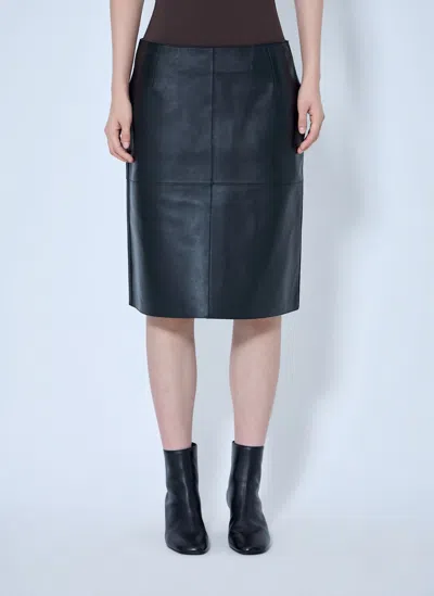 Totême Paneled Leather Skirt In Black