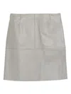 Totême Paneled Leather Skirt In Gray