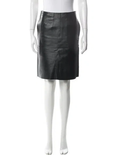 Pre-owned Totême Paneled Leather Skirt Knee-length Skirt In Blue