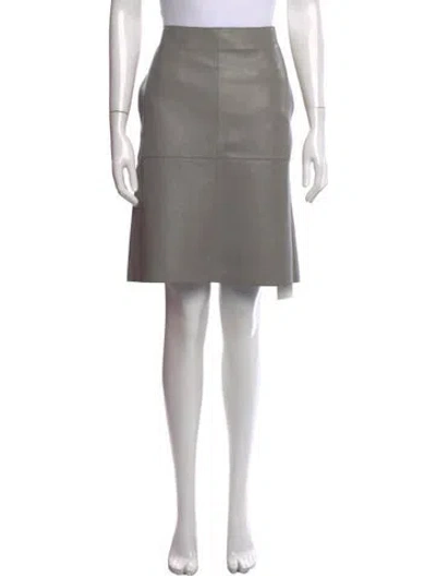 Pre-owned Totême Paneled Leather Skirt Midi Length Skirt W/ Tags In Grey