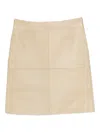 Totême Paneled Leather Skirt In Neutral