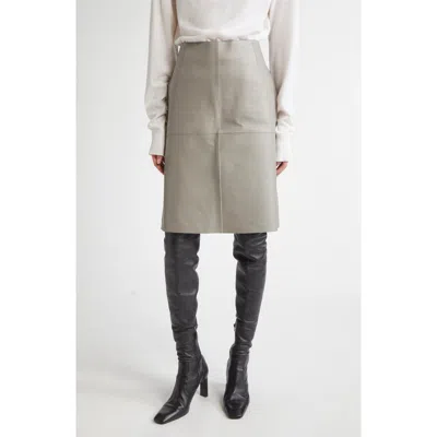 Totême Toteme Panelled Lambskin Leather Skirt In Gray