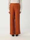 Totême Toteme Women Silk Trousers With Monogram Logo Embroidery In Orange
