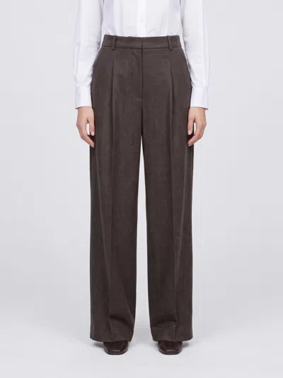 Totême Toteme Pants Woman Color Grey In Brown