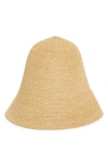 Totême Sun Hat Wide Brim Straw Design Lightweight In Brown