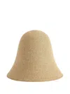 Totême Sun Hat Wide Brim Straw Design Lightweight In Sand