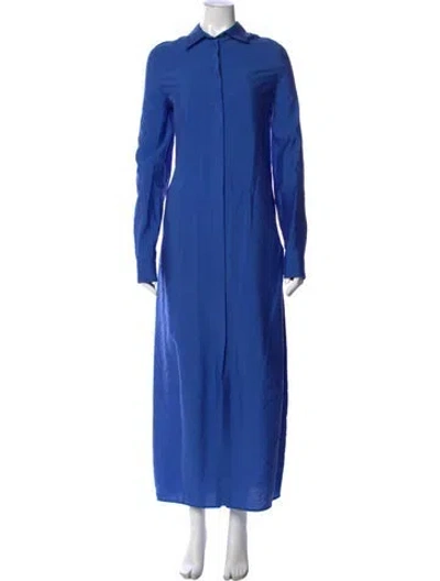 Pre-owned Totême Parachute Shirt Dress Long Dress In Blue
