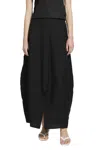 Totême Silk Parachute Skirt Featuring Side Pockets In Black