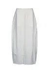 Totême High-waisted Midi Skirt Seam Detailing In Gray