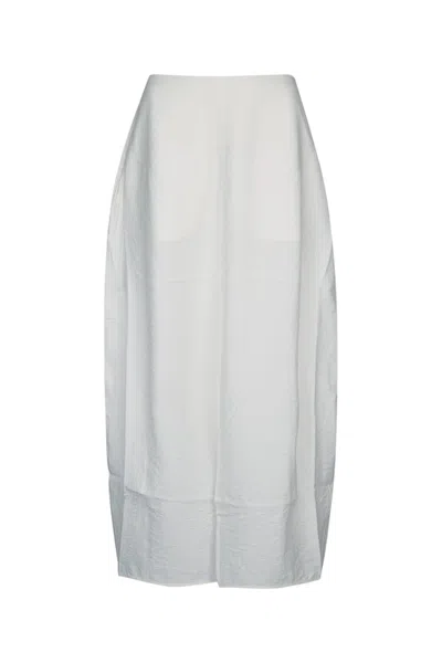 Totême High-waisted Midi Skirt Seam Detailing In White