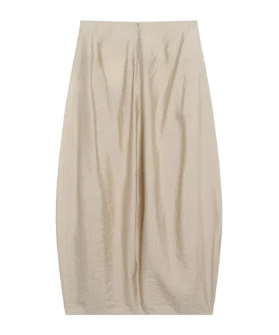 Totême Toteme Parachute Skirt In Silk Blend In White