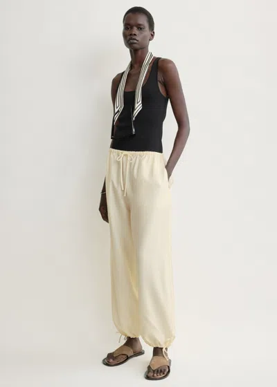 Totême Parachute Trousers Off-white Petite In Neutral