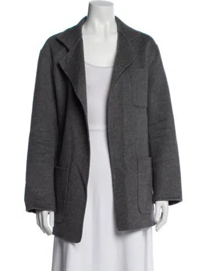 Pre-owned Totême Patch Pocket Double Wool Blazer In Gray