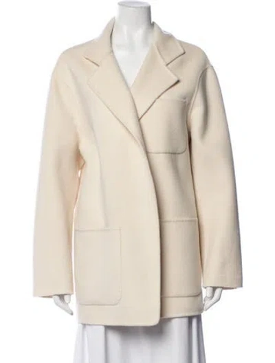 Pre-owned Totême Patch Pocket Double Wool Coat In Neutrals