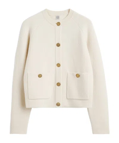 Totême Patch-pocket Buttoned Cardigan In Neutral