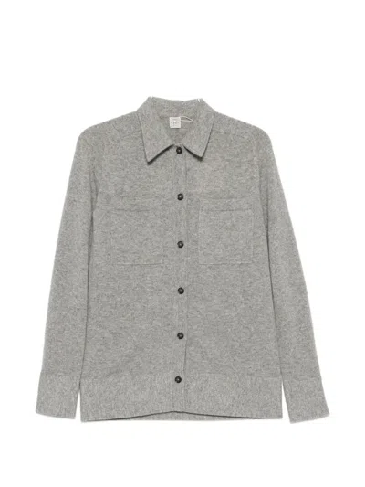 Totême Cashmere Fine-knit Long-sleeve Cardigan In Gray