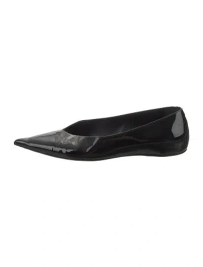 Pre-owned Totême Patent Leather Ballet Flats In Black