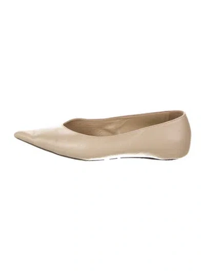 Pre-owned Totême Patent Leather Ballet Flats In Neutral