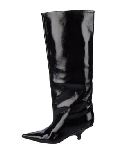 Pre-owned Totême Patent Leather Boots In Black