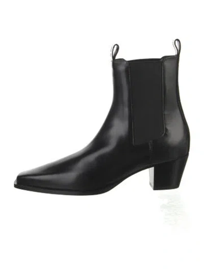 Pre-owned Totême Patent Leather Chelsea Boots In Black