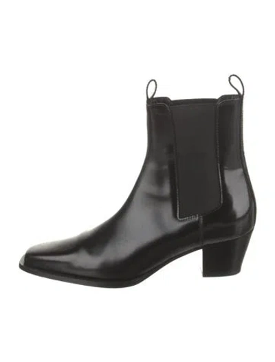 Pre-owned Totême Patent Leather Chelsea Boots In Black
