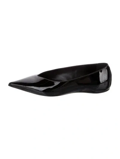 Pre-owned Totême Patent Leather Flats In Black