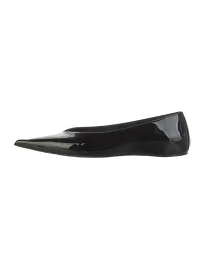 Pre-owned Totême Patent Leather Flats In Black