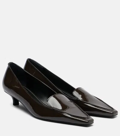 Totême Patent-leather Pointed-toe Pumps In Brown