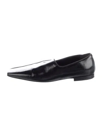 Pre-owned Totême Patent Leather Loafers In Black