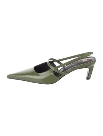 Pre-owned Totême Patent Leather Pumps In Green