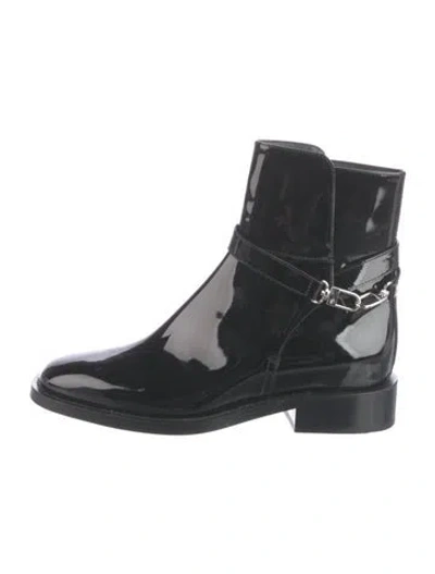 Pre-owned Totême Patent Leather Rain Boots In Black