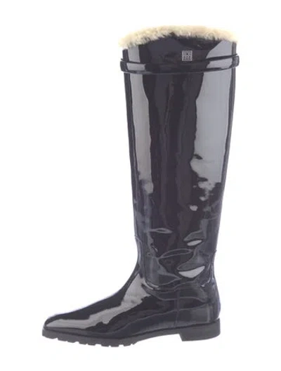 Pre-owned Totême Patent Leather Rain Boots In Blue