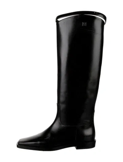 Pre-owned Totême Patent Leather Riding Boots In Black