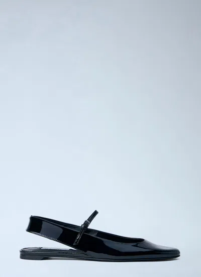 Totême Patent Leather Slingback Flats In Black