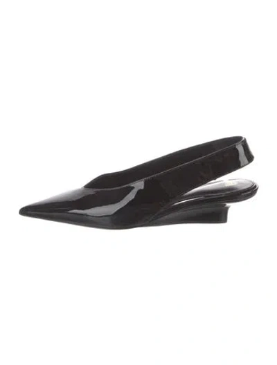 Pre-owned Totême Patent Leather Slingback Pumps In Black