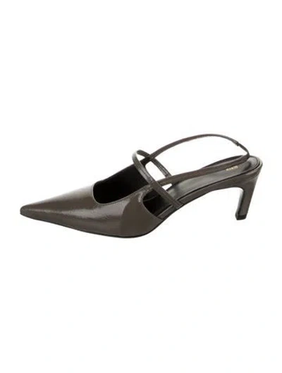 Pre-owned Totême Patent Leather Slingback Pumps In Black