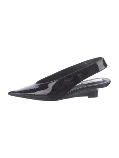 Pre-owned Totême Patent Leather Slingback Pumps In Black