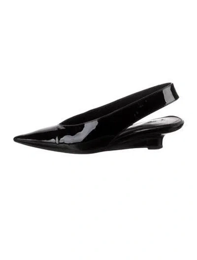 Pre-owned Totême Patent Leather Slingback Pumps In Black