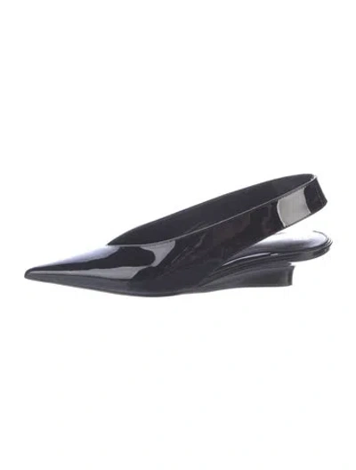 Pre-owned Totême Patent Leather Slingback Pumps In Blue