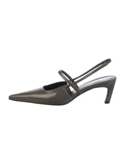 Pre-owned Totême Patent Leather Slingback Pumps In Brown