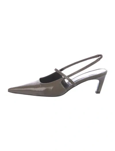 Pre-owned Totême Patent Leather Slingback Pumps In Brown