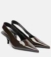 Totême Slingback Calf Leather Pumps In Burgundy