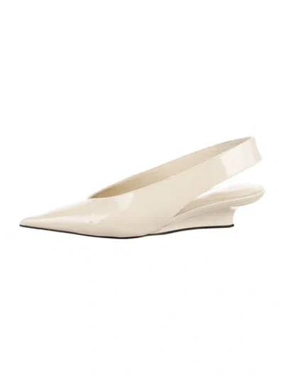 Pre-owned Totême Patent Leather Slingback Pumps In Neutral