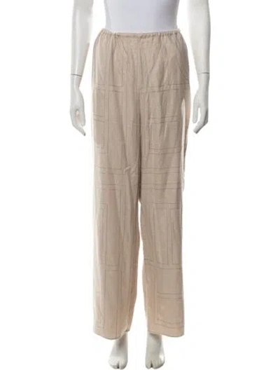 Pre-owned Totême Patterned Wide Leg Pants In Neutrals