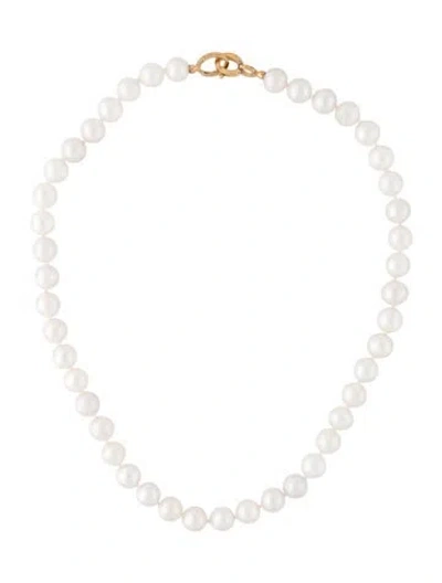 Pre-owned Totême Pearl Infinity Choker Necklace, 15.5" In White