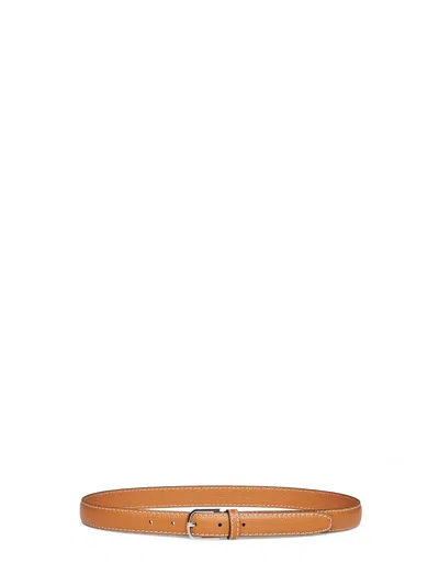 Totême Toteme Pebble-grained Calf Leather Belt In Tan