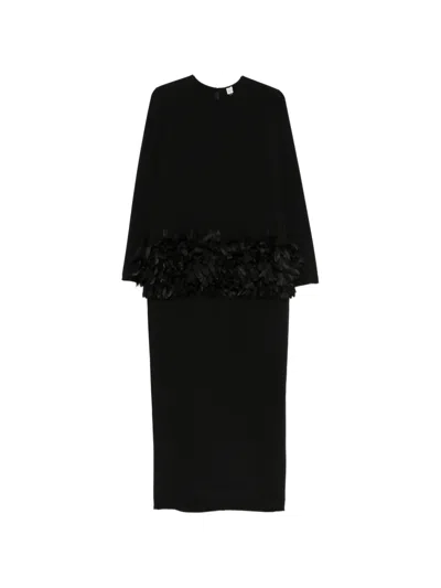 Totême Petal-detail Maxi Dress In Black