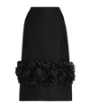 Totême Womens Black Petal High-waist Wool And Silk Midi Skirt In Black