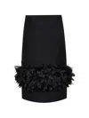 Totême Womens Black Petal High-waist Wool And Silk Midi Skirt In Black